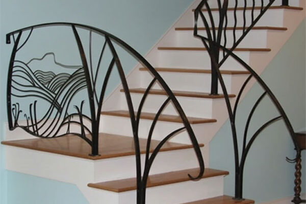 نرده راه پله فلزی مدرن