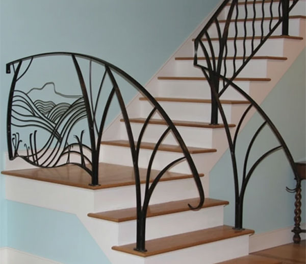 نرده راه پله فلزی مدرن